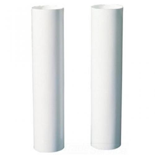 2 PLASTIC CANDLE SOCKET COVERS WHITE 4IN LONG